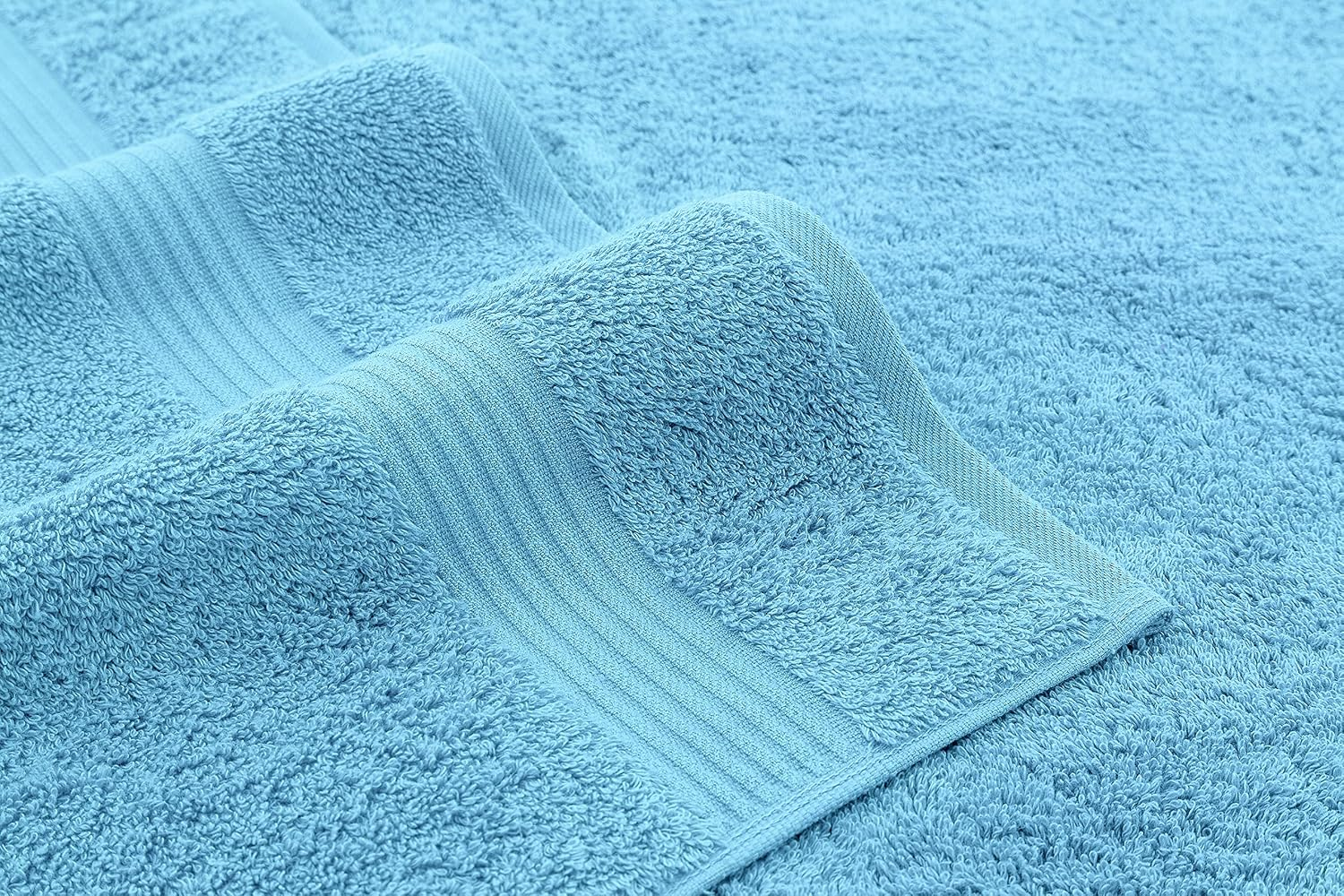 100% Cotton Turkish Bath Towels for Bathroom, 4 Pack, 27" x 54" Extra Large Premium Soft & Absorbent Towels, Quick-Drying Plush Cotton Bathroom Towels for Home, Hotel, Spa & Gym, Luxury Bath Towel Set – Sky Blue - Image 2