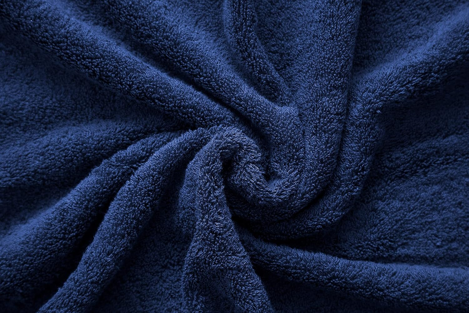 American Veteran 100% Cotton Turkish 6 Piece Luxury Towel Set - 2 Bath, 2 Hand, 2 Washcloths in Navy Blue - Image 2