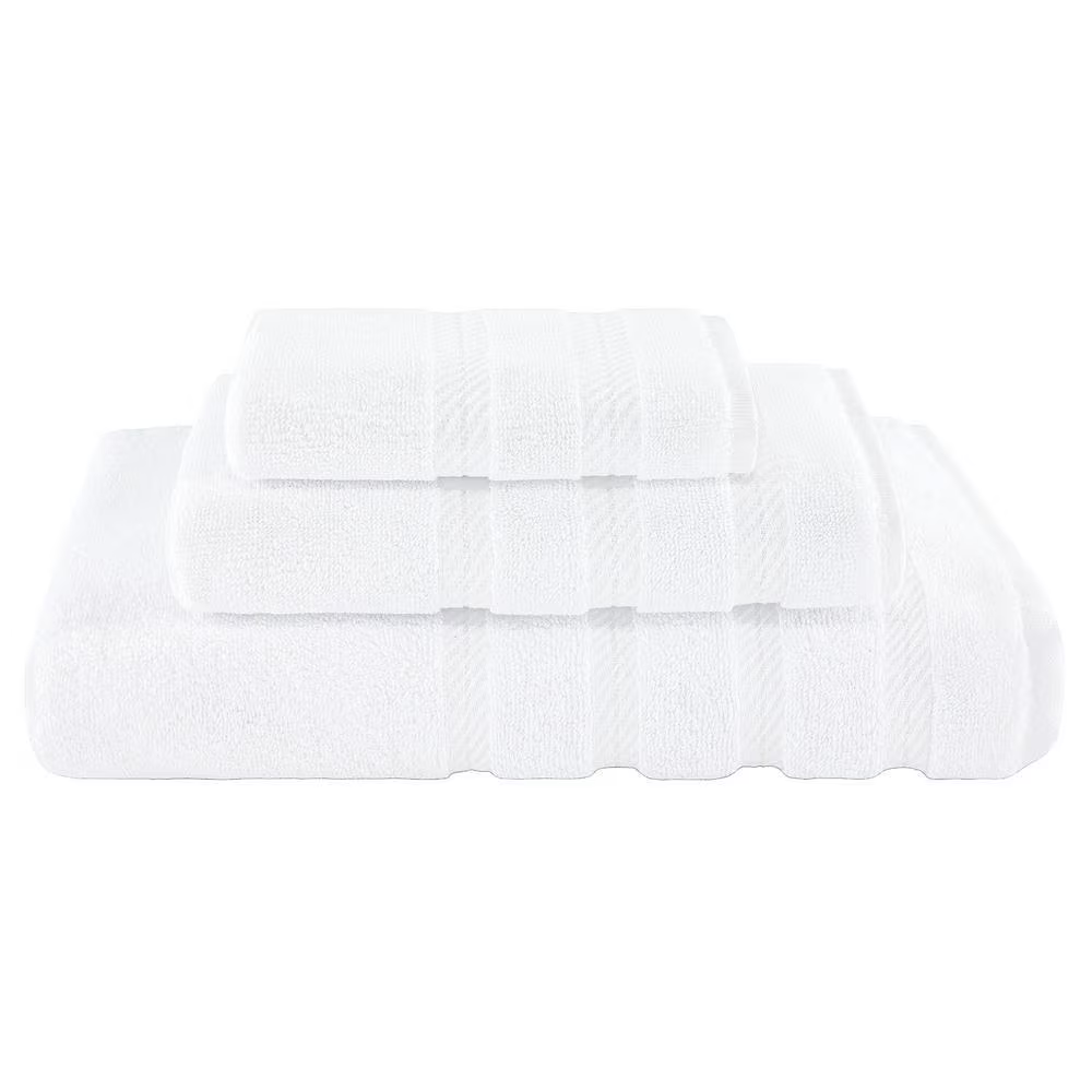 Bath Towel Set 100% Turkish Cotton 3 Piece Towels for Bathroom- Bright White