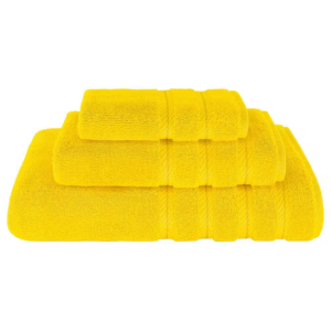 **Bath Towel Set 100% Turkish Cotton – 3 Piece Luxury Bathroom Towel Set, Soft, Fluffy, Highly Absorbent & Quick Dry, Includes Bath Towel, Hand Towel & Washcloth, Premium Turkish Cotton Towels – Lemon Yellow**