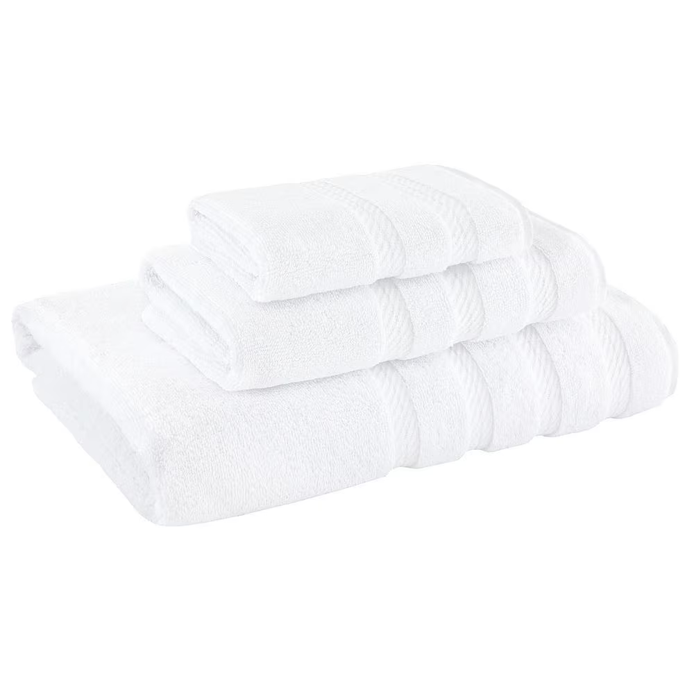 Bath Towel Set 100% Turkish Cotton 3 Piece Towels for Bathroom- Bright White - Image 2