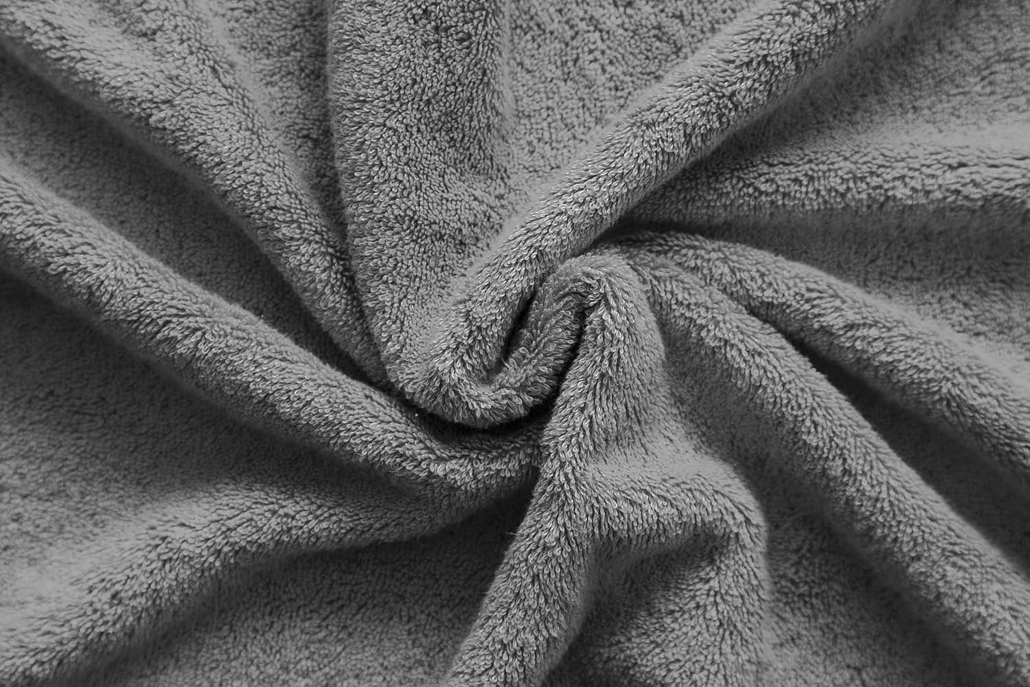 100% Cotton Turkish Bath Towels for Bathroom, 4 Pack, 27" x 54" Extra Large Premium Towels, Soft, Highly Absorbent & Quick Drying, Plush and Comfortable Everyday Bathroom Towels for Home, Hotel & Spa – Light Grey - Image 6