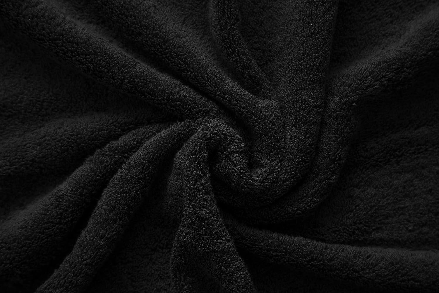 100% Cotton Turkish 6 Piece Towel Set – Luxury Soft & Absorbent Bathroom Essentials, Includes 2 Bath Towels, 2 Hand Towels & 2 Washcloths, Premium Quick-Dry Towels for Home, Guest Bath, Hotel & Spa – Black - Image 3
