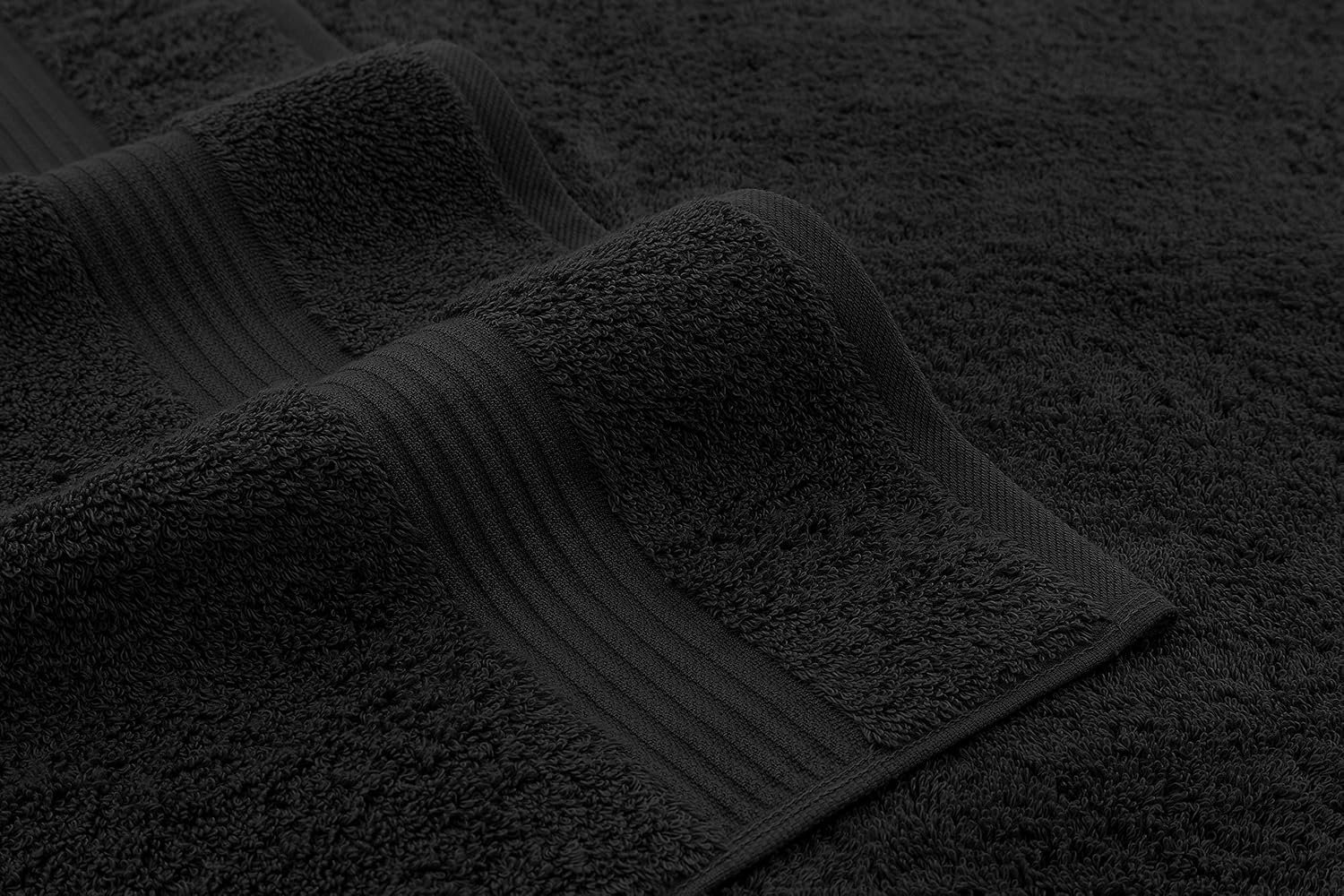 100% Cotton Turkish Bath Towels for Bathroom, 4 Pack, 27" x 54" Extra Large Premium Towels, Ultra Soft, Highly Absorbent, Quick Drying, Fluffy and Durable Cotton Bathroom Towels for Home, Hotel, Spa & Gym – Black - Image 4