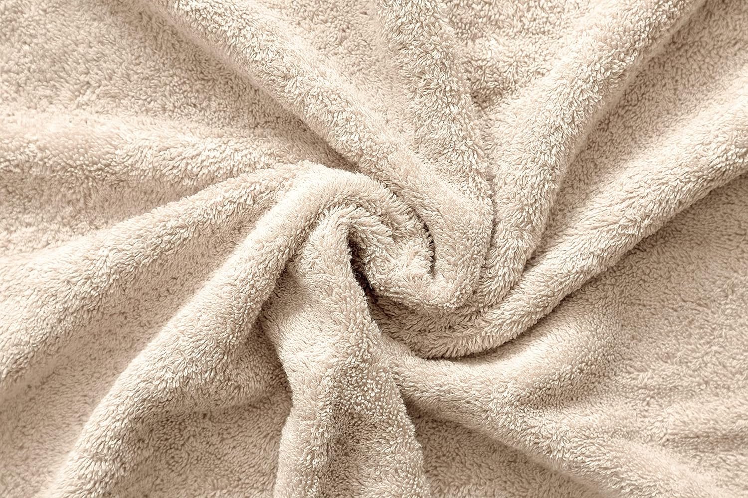 American Veteran 6-Piece Luxury Towel Set – 100% Cotton Turkish Towels, Soft, Absorbent & Quick Dry Bathroom Set with 2 Bath Towels, 2 Hand Towels & 2 Washcloths, Premium Hotel Quality, Beige - Image 3