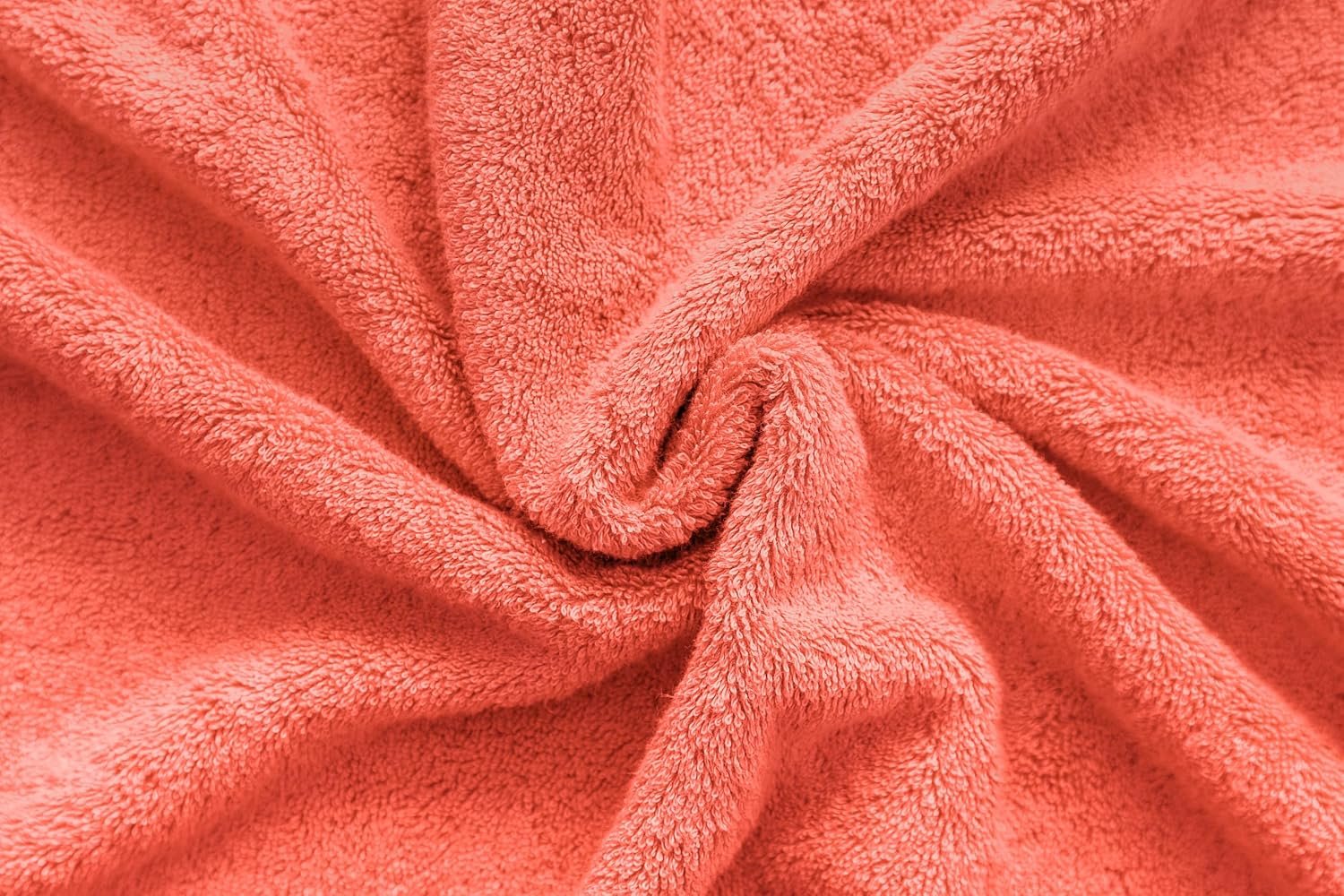 100% Cotton Turkish 6-Piece Towel Set – Luxury Soft & Absorbent Bathroom Essentials with 2 Bath Towels, 2 Hand Towels & 2 Washcloths. Premium, Durable and Quick-Drying Towel Set for Home, Guest Bath & Spa – Coral. - Image 3