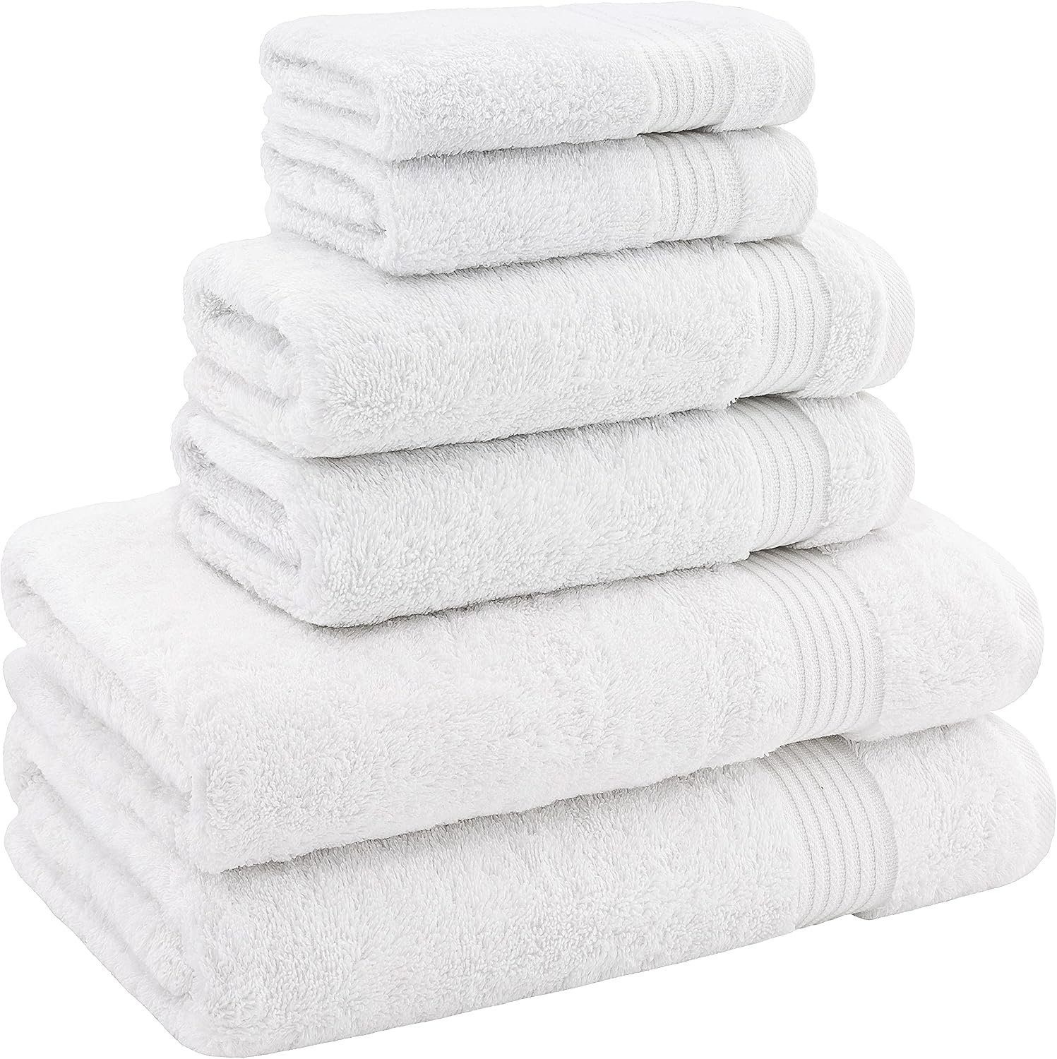 Hotel & Spa Quality 6-Piece Turkish Towel Set, 100% Cotton, Super Soft & Absorbent, Includes 2 Bath Towels, 2 Hand Towels & 2 Washcloths, Premium Towels for Bathroom, Kitchen & Home Décor – Snow White - Image 5