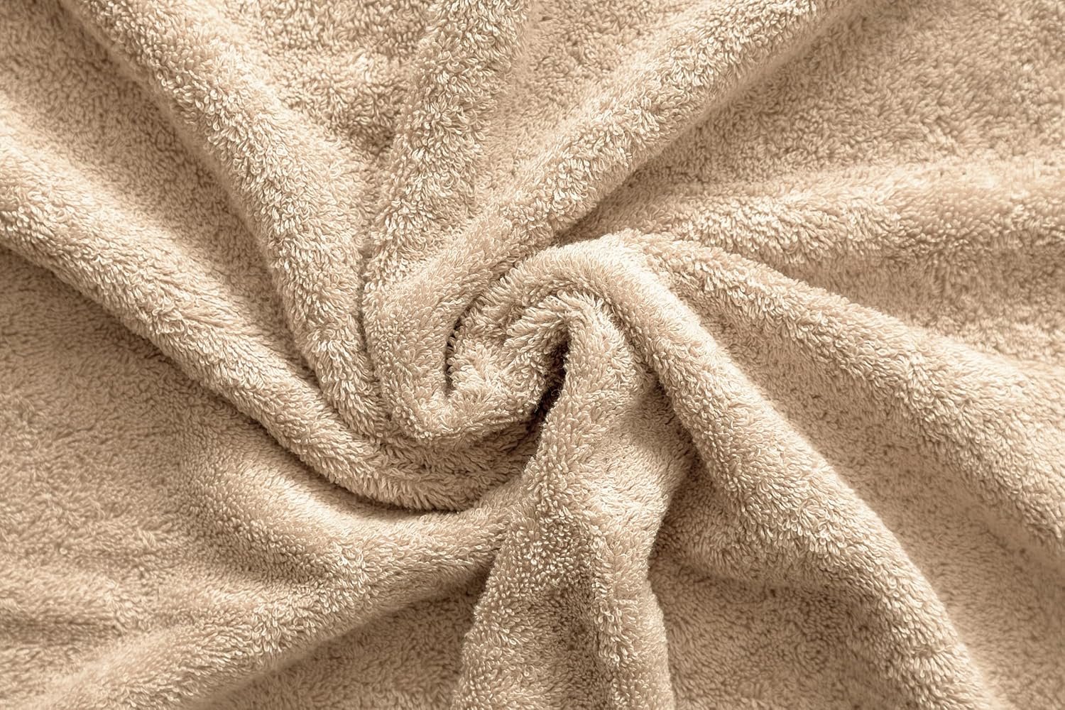 100% Turkish Cotton Bath Towels – 4-Pack, 27" × 54" Extra-Large, Premium Soft, Highly Absorbent & Quick-Drying Bathroom Towels, Beige - Image 6