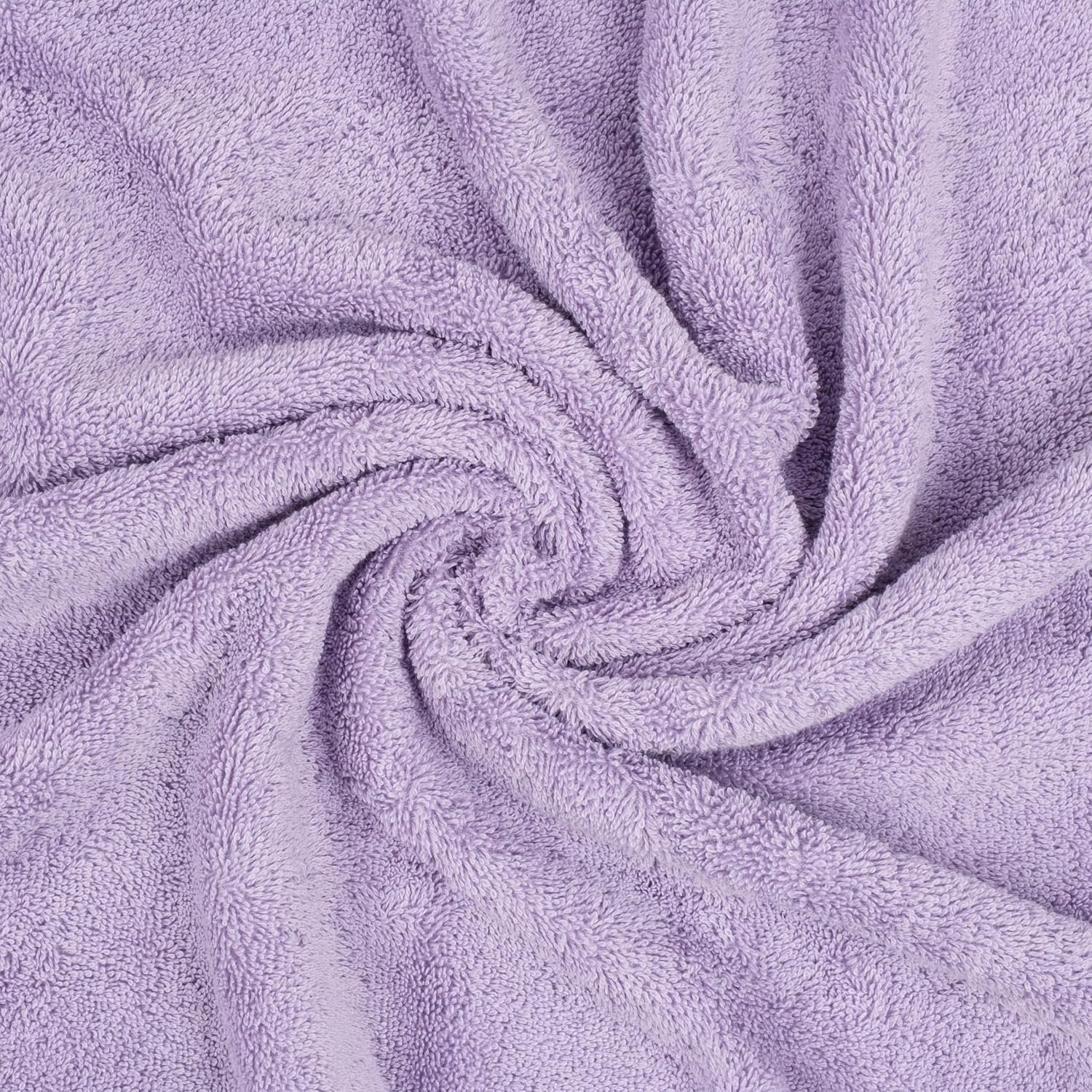 100% Cotton Turkish 6 Piece Towel Set, Luxury Soft & Absorbent Bathroom Towels, Includes 2 Bath Towels, 2 Hand Towels & 2 Washcloths, Premium Quick-Dry Turkish Cotton Bathroom Essentials, Lilac - Image 3