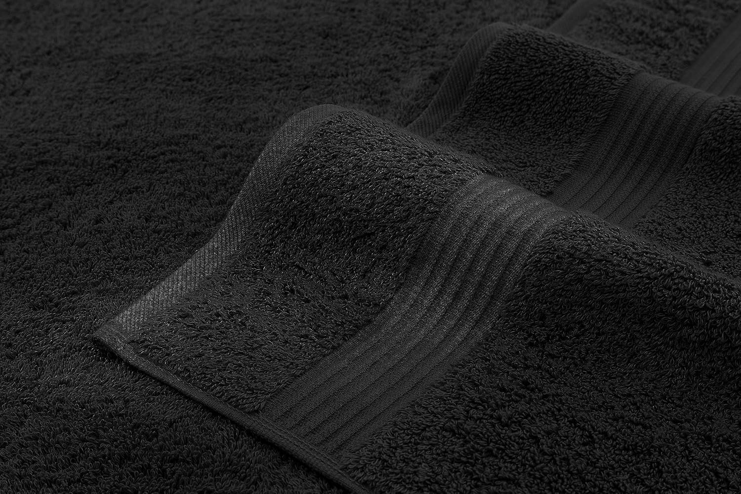 100% Cotton Turkish 6 Piece Towel Set – Luxury Soft & Absorbent Bathroom Essentials, Includes 2 Bath Towels, 2 Hand Towels & 2 Washcloths, Premium Quick-Dry Towels for Home, Guest Bath, Hotel & Spa – Black - Image 6