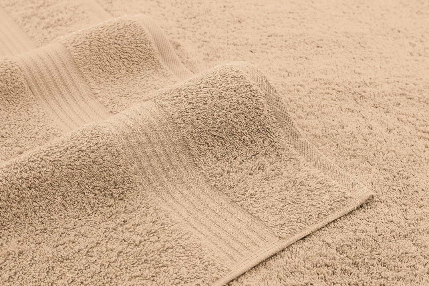 100% Turkish Cotton Bath Towels – 4-Pack, 27" × 54" Extra-Large, Premium Soft, Highly Absorbent & Quick-Drying Bathroom Towels, Beige - Image 4