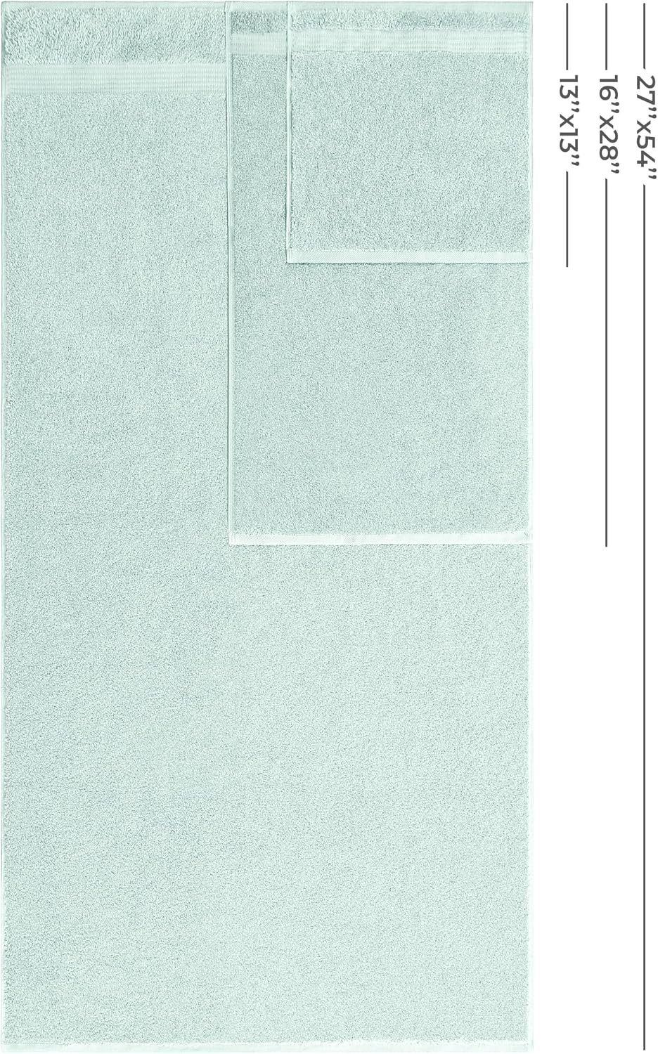 100% Cotton Turkish 6-Piece Towel Set – Luxury Soft & Absorbent Bathroom Essentials, Includes 2 Bath Towels, 2 Hand Towels & 2 Washcloths, Premium Quick-Dry Turkish Cotton Towels for Home, Hotel & Spa – Mint Green - Image 3