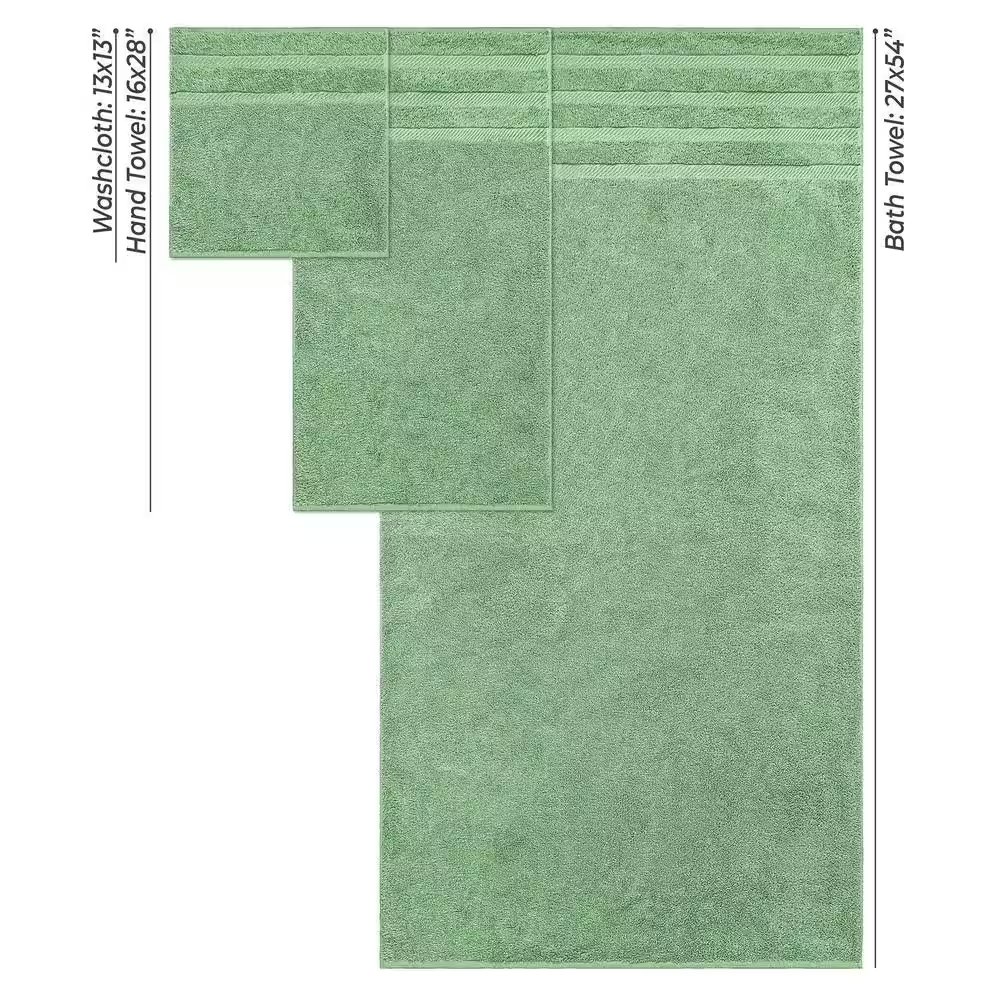 Bath Towel Set 100% Turkish Cotton 3 Piece Towels for Bathroom- Sage Green - Image 3