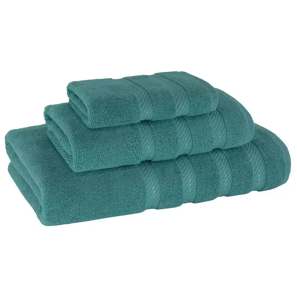 Bath Towel Set 100% Turkish Cotton 3 Piece Towels for Bathroom- Colonial Blue - Image 2