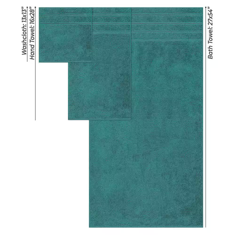 Bath Towel Set 100% Turkish Cotton 3 Piece Towels for Bathroom- Colonial Blue - Image 3