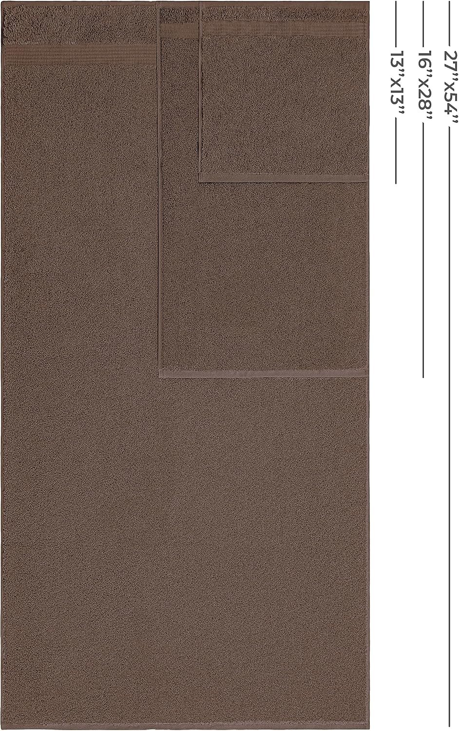 100% Cotton Turkish 6 Piece Towel Set for Bathroom, Luxury Soft & Absorbent Towels, Includes 2 Bath Towels, 2 Hand Towels & 2 Washcloths, Premium Quick-Dry Bathroom Essentials for Home, Hotel & Guest Bath, Brown - Image 4