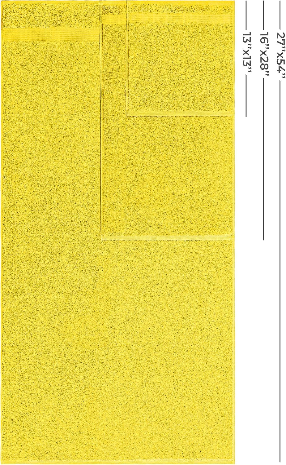 100% Cotton Turkish 6-Piece Towel Set – Luxury Soft & Absorbent Bathroom Towels, Includes 2 Bath Towels, 2 Hand Towels & 2 Washcloths, Premium Quick-Dry Towels for Bathroom Essentials, Home, Hotel & Spa – Yellow - Image 4