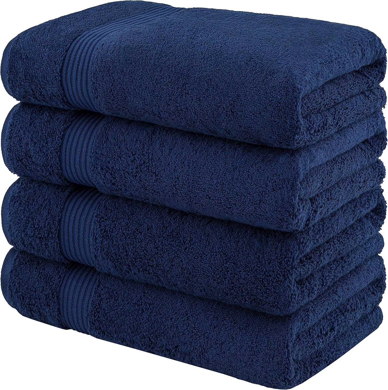 100% Cotton Turkish Bath Towels for Bathroom, 4 Pack, 27" x 54" Extra Large Premium Towels, Soft, Highly Absorbent & Quick Drying, Luxury Cotton Bathroom Towels for Home, Hotel, Spa & Everyday Use – Navy Blue - Image 5