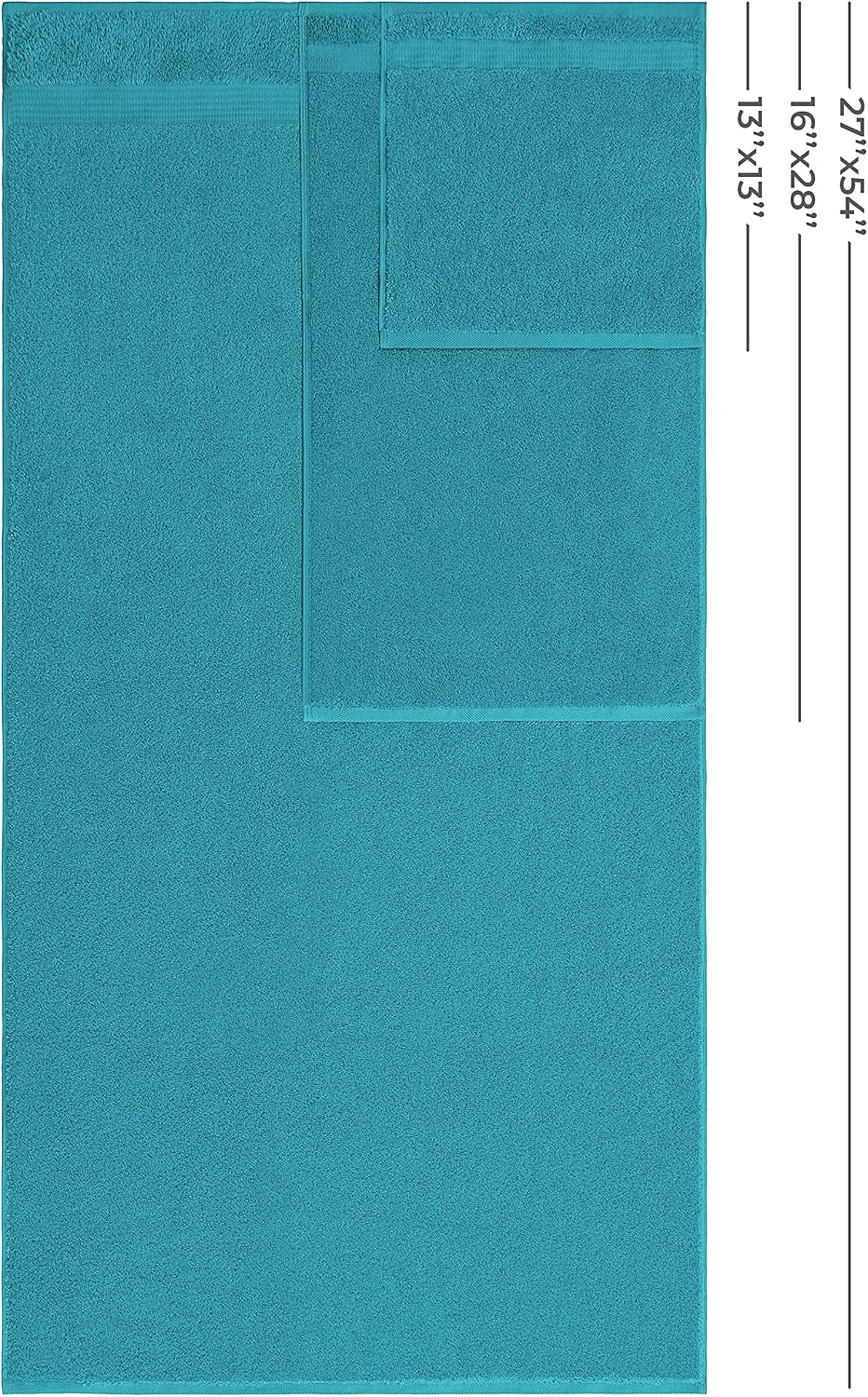 100% Cotton Turkish 6-Piece Towel Set – Luxury Soft & Absorbent Bathroom Essentials with 2 Bath Towels, 2 Hand Towels & 2 Washcloths, Premium Quick-Dry Turkish Cotton Towels for Home, Hotel & Guest Bathroom – Aqua Blue - Image 3