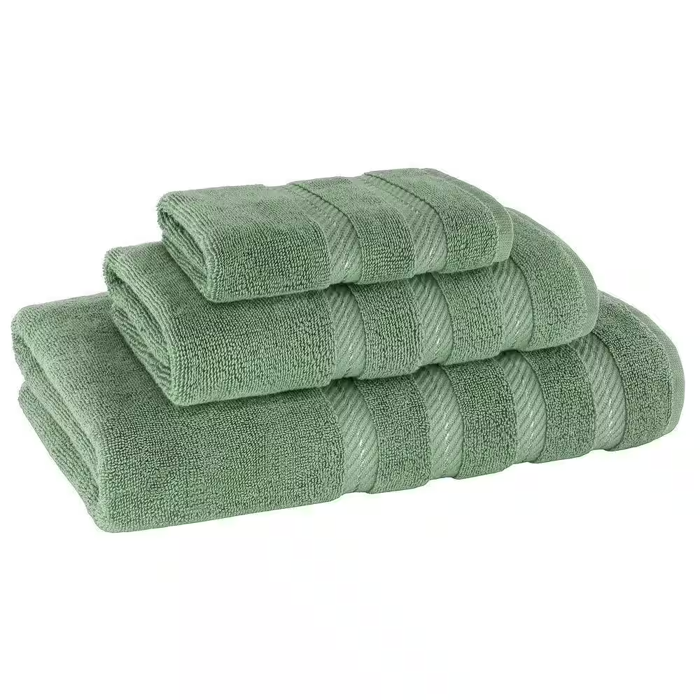 Bath Towel Set 100% Turkish Cotton 3 Piece Towels for Bathroom- Sage Green - Image 2