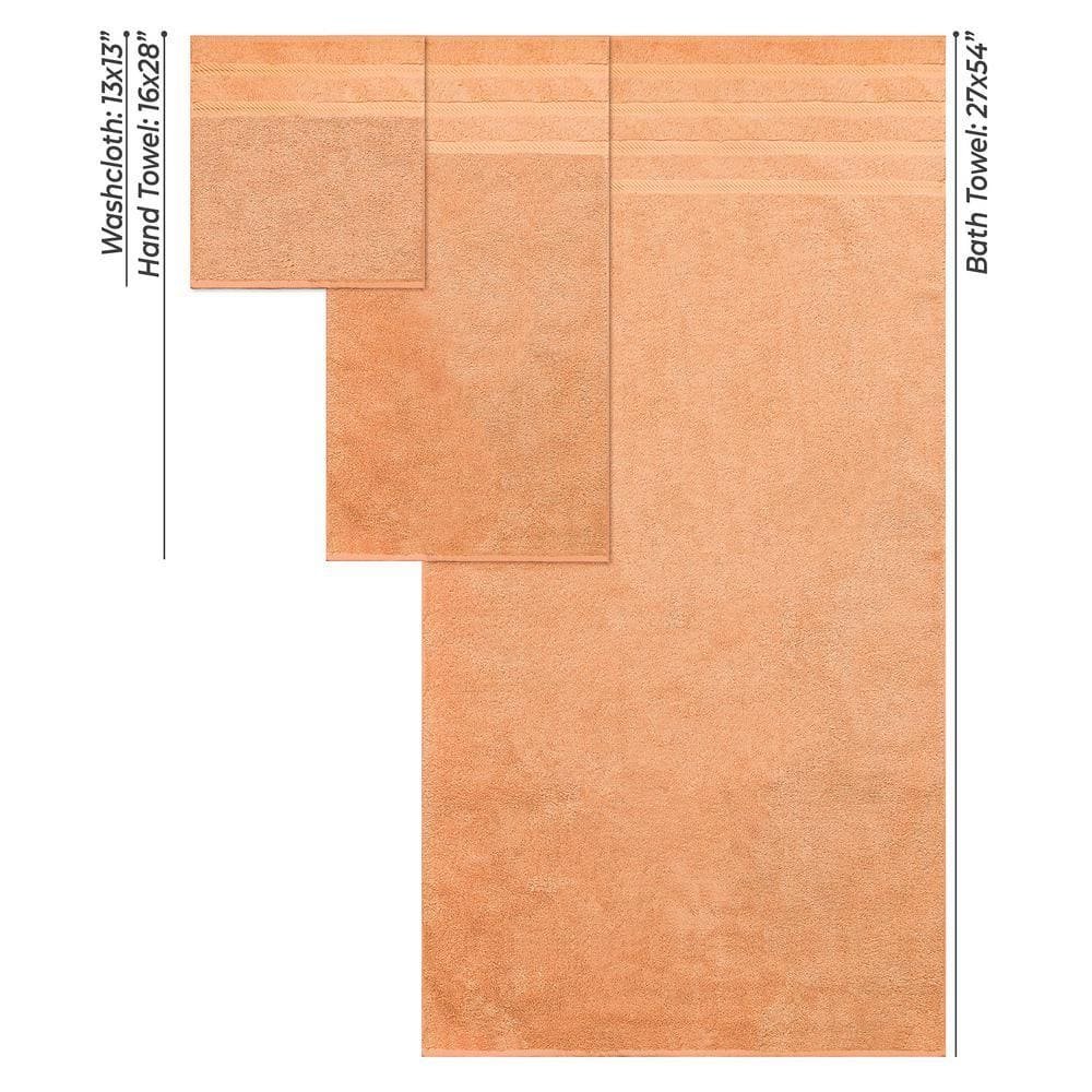 Bath Towel Set 100% Turkish Cotton 3 Piece Towels for Bathroom- Malibu Peach - Image 4